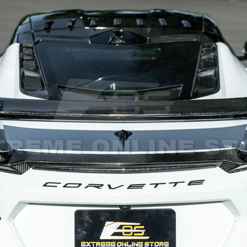 Corvette C8 ZR1 Style CARBON FIBER Rear High Wing Spoiler Bracket