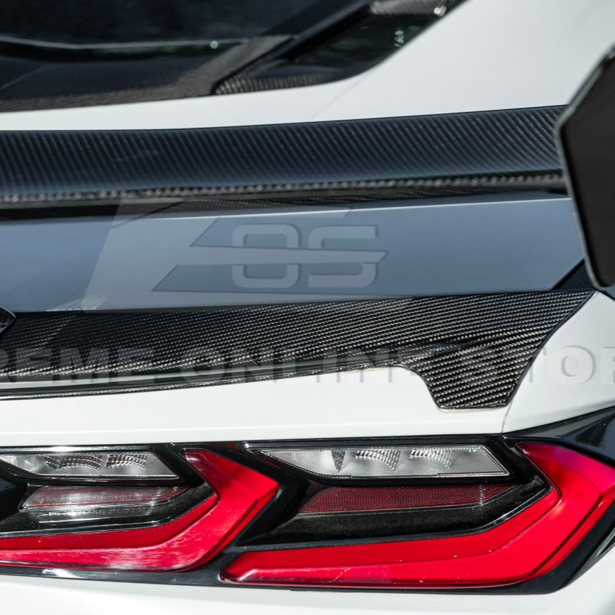 Corvette C8 ZR1 Style DRY CARBON FIBER Rear High Wing Spoiler Bracket