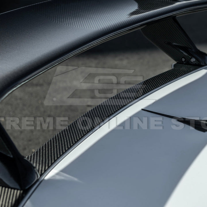 Corvette C8 ZR1 Style DRY CARBON FIBER Rear High Wing Spoiler Bracket