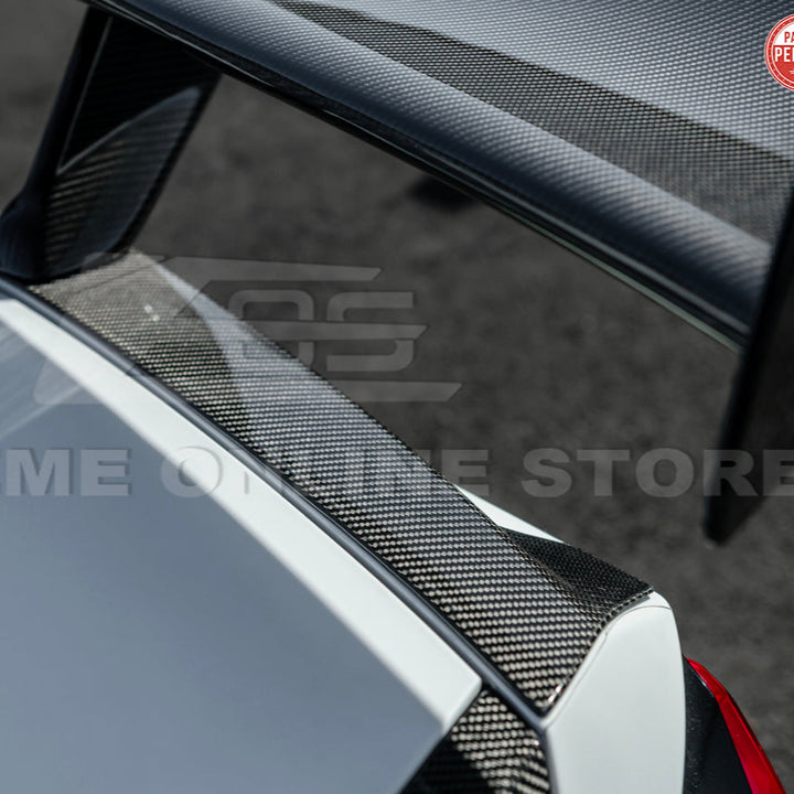 Corvette C8 ZR1 Style DRY CARBON FIBER Rear High Wing Spoiler Bracket