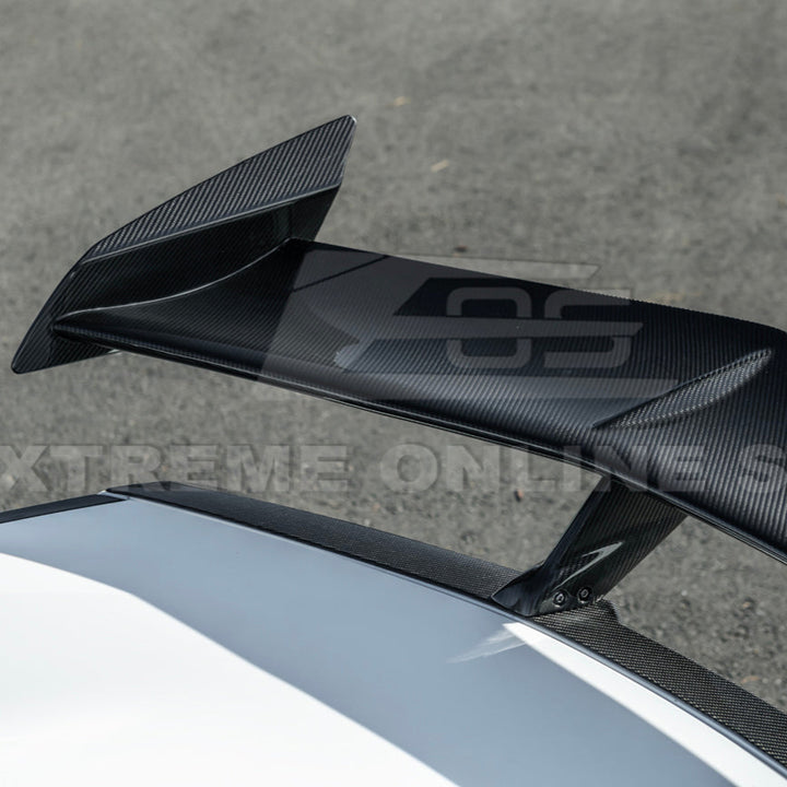 Corvette C8 ZR1 Style DRY CARBON FIBER Rear High Wing Spoiler Bracket