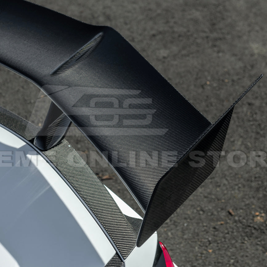 Corvette C8 ZR1 Style DRY CARBON FIBER Rear High Wing Spoiler Bracket