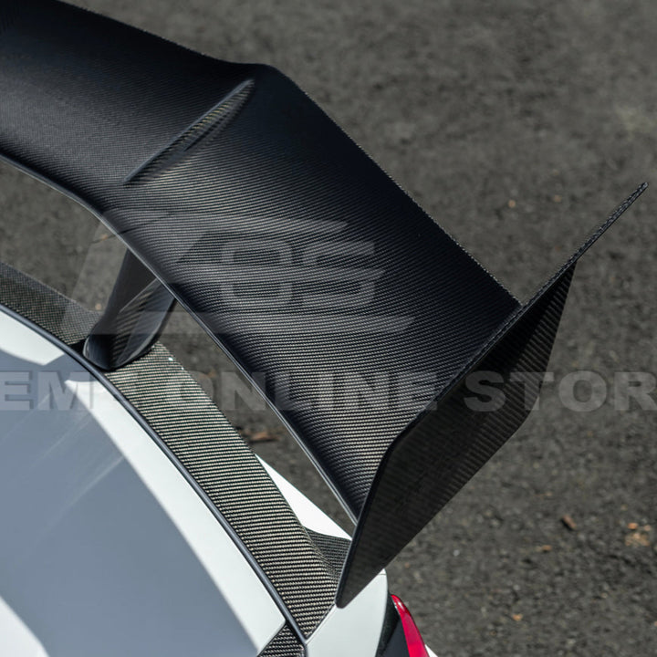 Corvette C8 ZR1 Style DRY CARBON FIBER Rear High Wing Spoiler Bracket