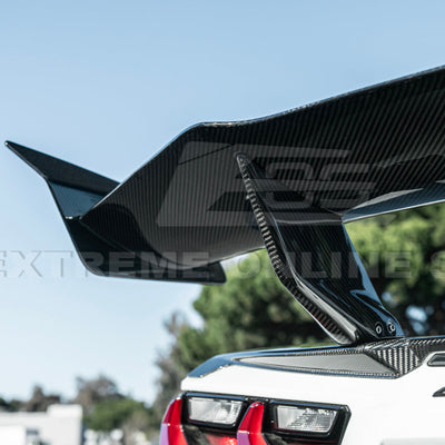 Corvette C8 ZR1 Style CARBON FIBER Rear High Wing Spoiler Bracket