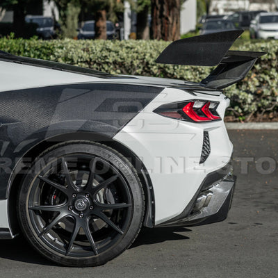 Corvette C8 ZR1 Style CARBON FIBER Rear High Wing Spoiler Bracket