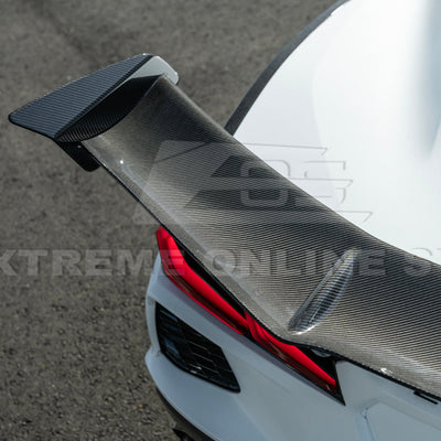 Corvette C8 ZR1 Style CARBON FIBER Rear High Wing Spoiler Bracket