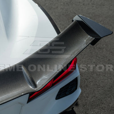 Corvette C8 ZR1 Style CARBON FIBER Rear High Wing Spoiler Bracket