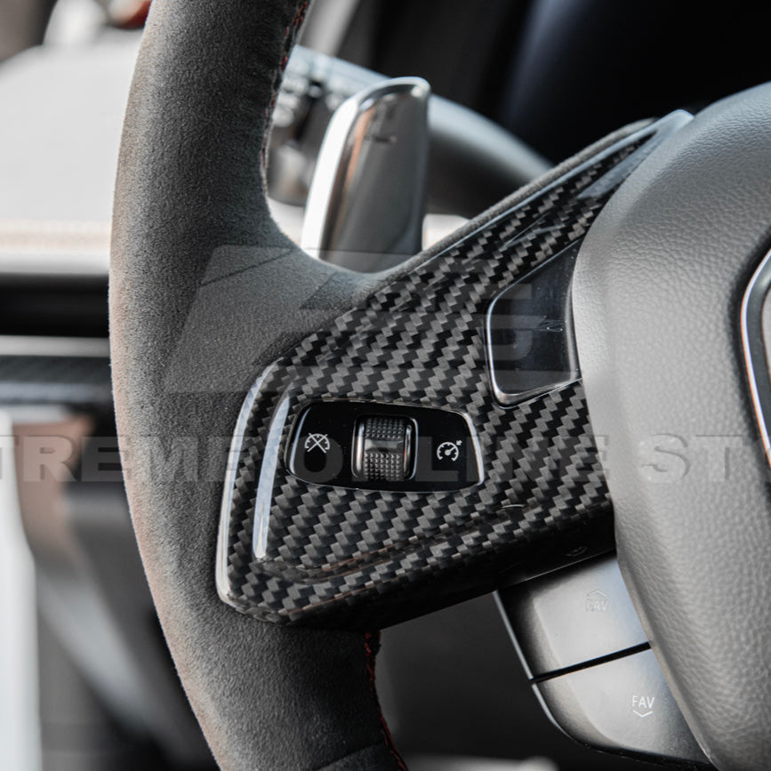 Corvette C8 DRY CARBON FIBER Steering Wheel Trim Cover