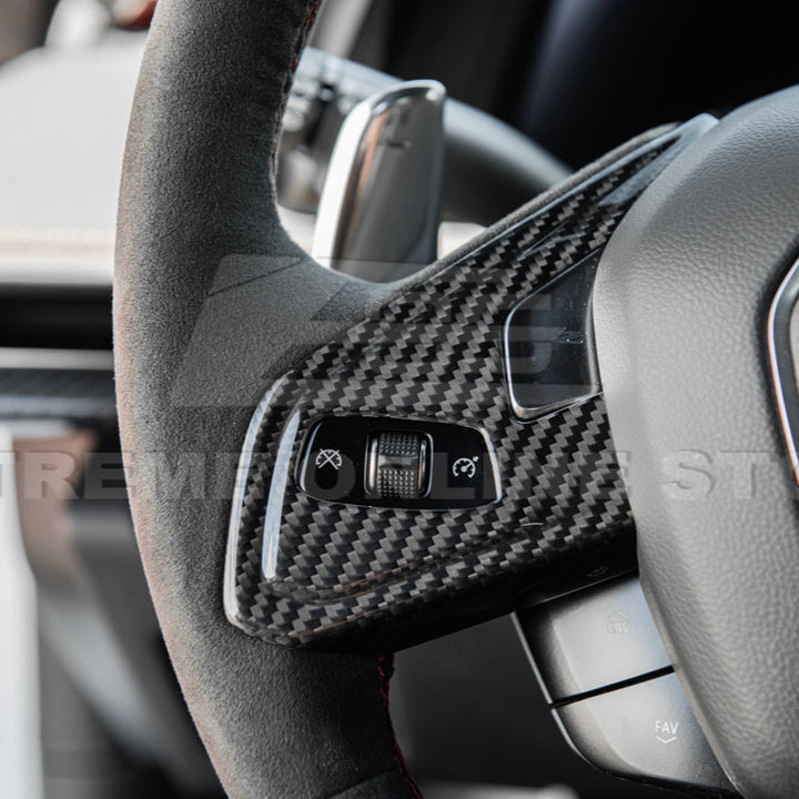 Corvette C8 DRY CARBON FIBER Steering Wheel Trim Cover