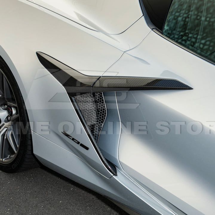 Corvette C8 Z06 Aluminum Black Rear Side Intake Mesh Grille Inserts