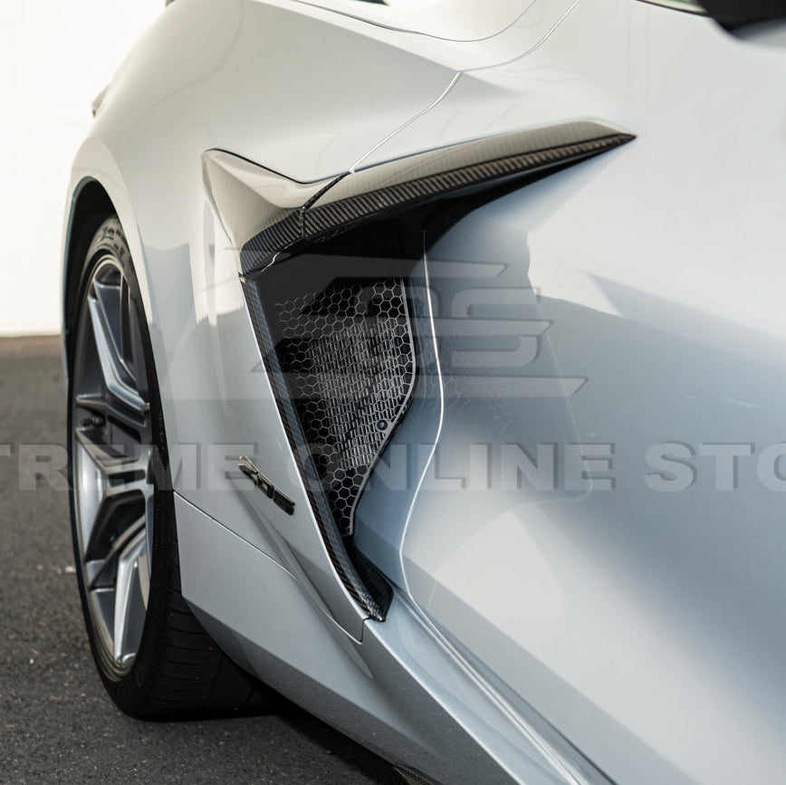 Corvette C8 Z06 Aluminum Black Rear Side Intake Mesh Grille Inserts