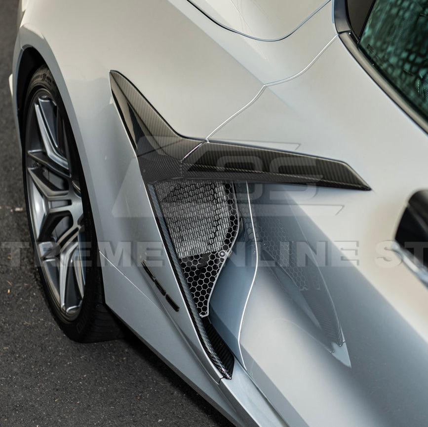 Corvette C8 Z06 Aluminum Black Rear Side Intake Mesh Grille Inserts