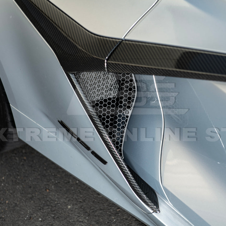 Corvette C8 Z06 Aluminum Black Rear Side Intake Mesh Grille Inserts