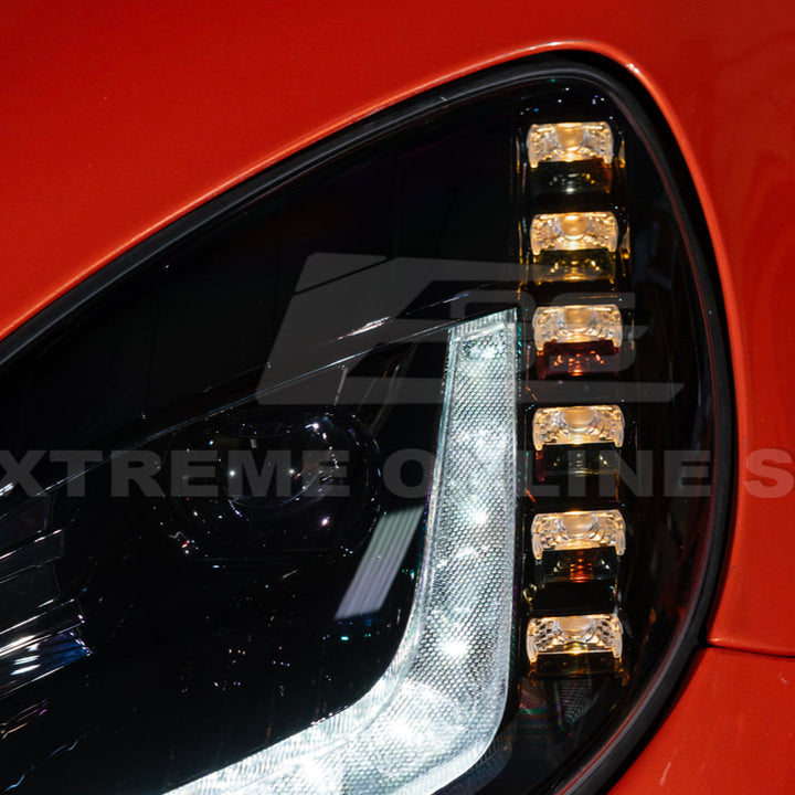 2005-13 Corvette C6 l C7 Style Projector LED Sequential Signal Turn Headlights