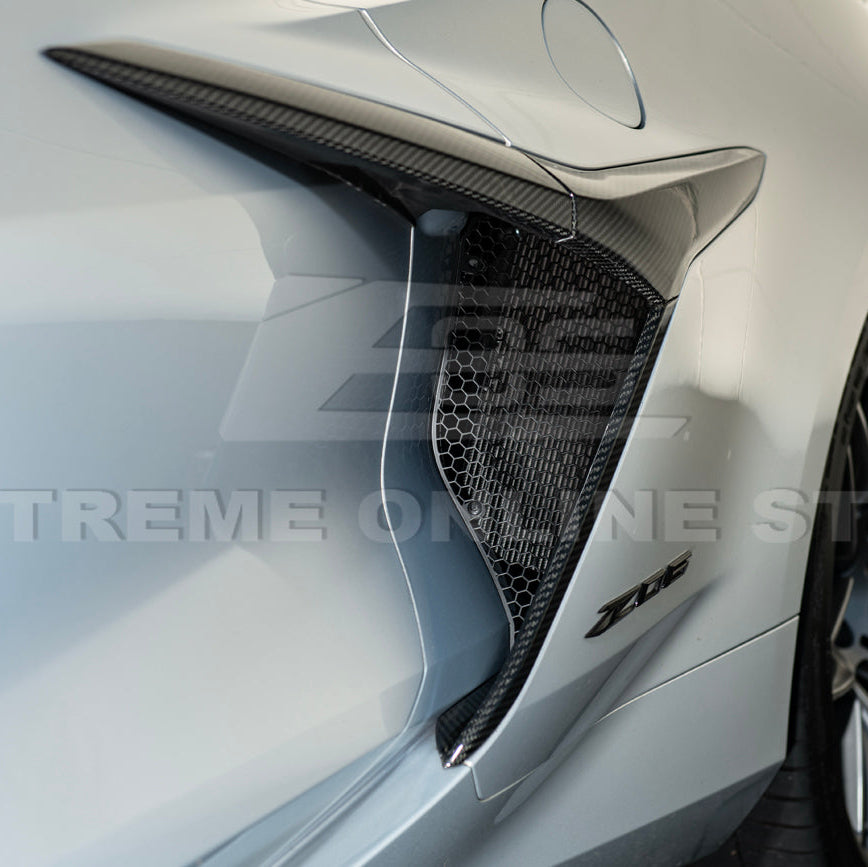 Corvette C8 Z06 Aluminum Black Rear Side Intake Mesh Grille Inserts