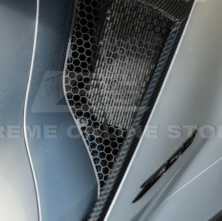 Corvette C8 Z06 Aluminum Black Rear Side Intake Mesh Grille Inserts