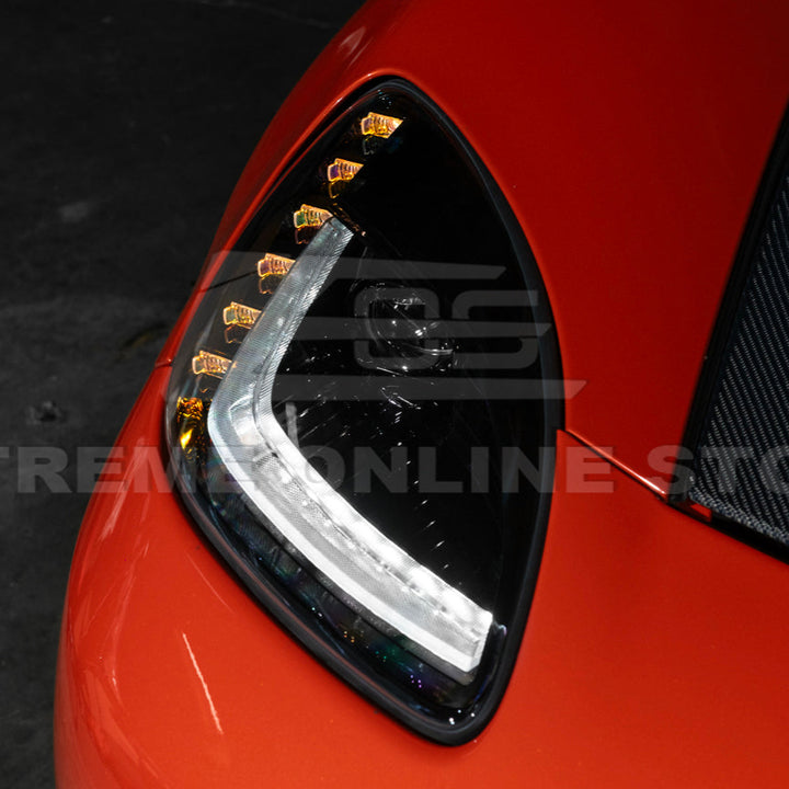 2005-13 Corvette C6 l C7 Style Projector LED Sequential Signal Turn Headlights