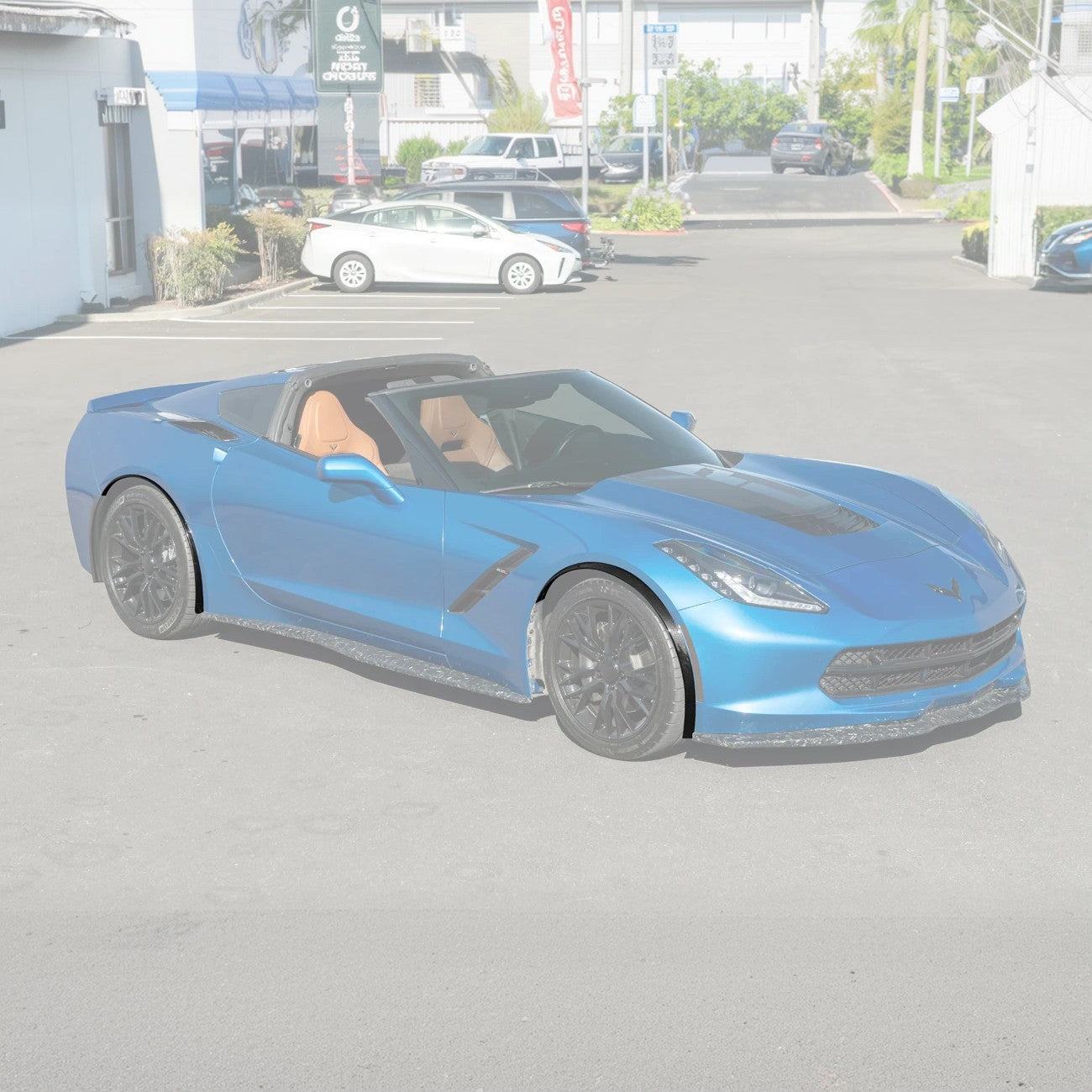 2014-19 Corvette C7 Base Carbon Flash Front & Rear Quarter Extension Pair
