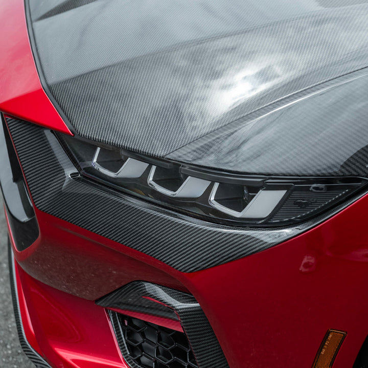 2024-Up Ford Mustang GT | Dry Carbon Fiber Overlay Headlight Eyebrow