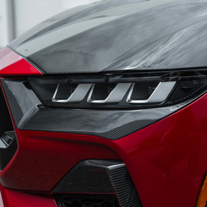 2024-Up Ford Mustang GT | Dry Carbon Fiber Overlay Headlight Eyebrow