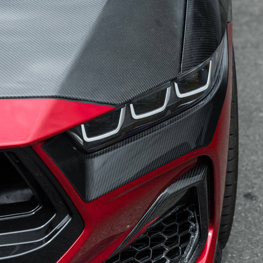 2024-Up Ford Mustang GT | Dry Carbon Fiber Overlay Headlight Eyebrow