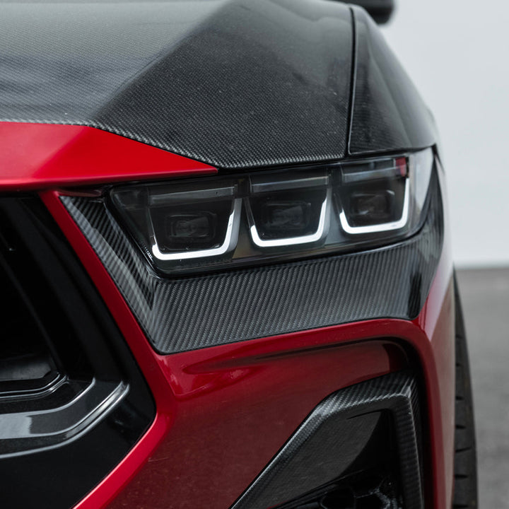 2024-Up Ford Mustang GT | Dry Carbon Fiber Overlay Headlight Eyebrow