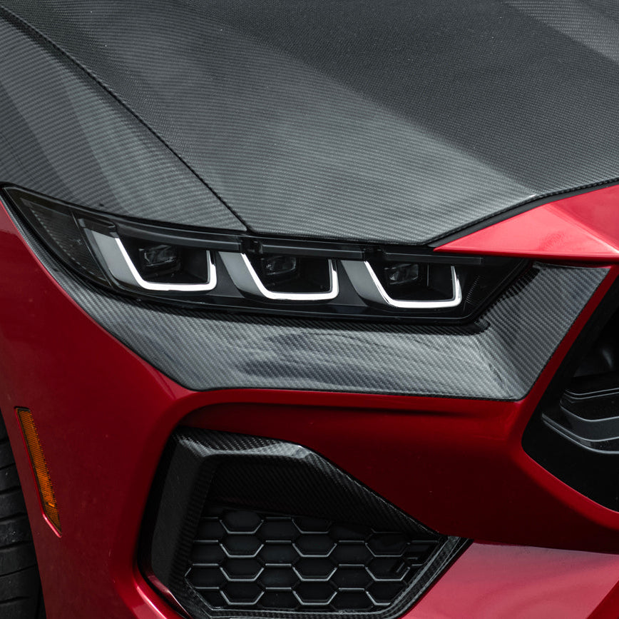 2024-Up Ford Mustang GT | Dry Carbon Fiber Overlay Headlight Eyebrow