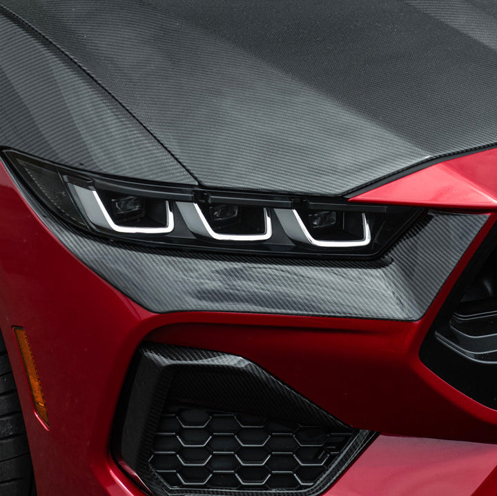 2024-Up Ford Mustang GT | Dry Carbon Fiber Overlay Headlight Eyebrow
