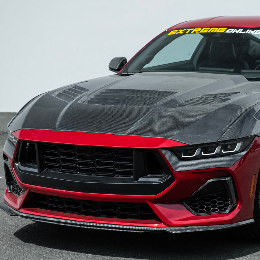 2024-Up Ford Mustang GT | Dry Carbon Fiber Overlay Headlight Eyebrow