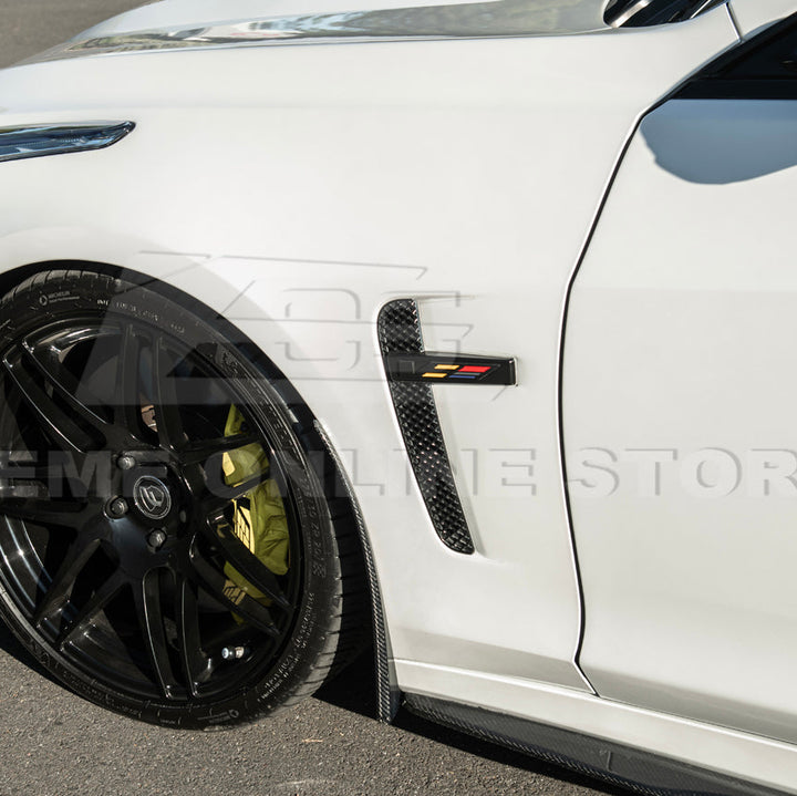 2016-19 Cadillac CTS-V | DRY CARBON FIBER Front and Rear Mud Flaps Splash Guard