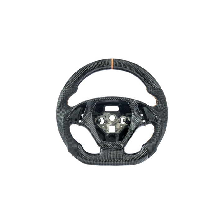 Chevrolet Corvette C7 Black Leather Orange Stitching Carbon Fiber Steering Wheel