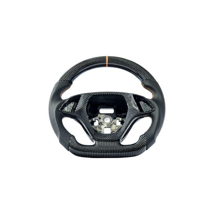 Chevrolet Corvette C7 Black Leather Orange Stitching Carbon Fiber Steering Wheel