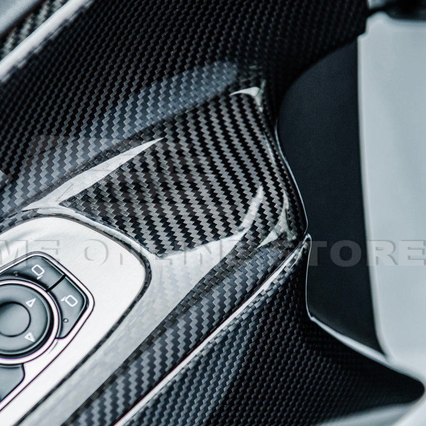 Corvette C8 DRY CARBON FIBER Window Switch Trim &amp; Pillar Panel Cover