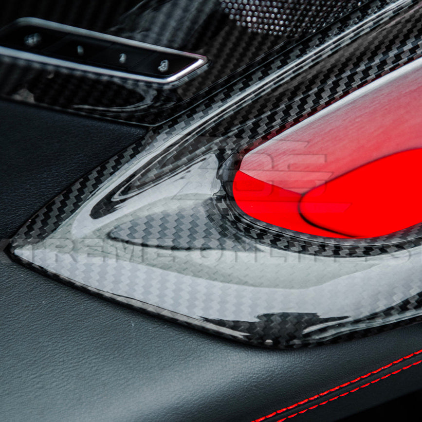 Corvette C8 DRY CARBON FIBER Window Switch Trim &amp; Pillar Panel Cover