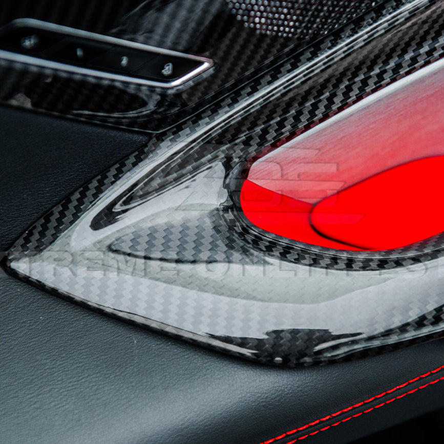 Corvette C8 DRY CARBON FIBER Window Switch Trim &amp; Pillar Panel Cover