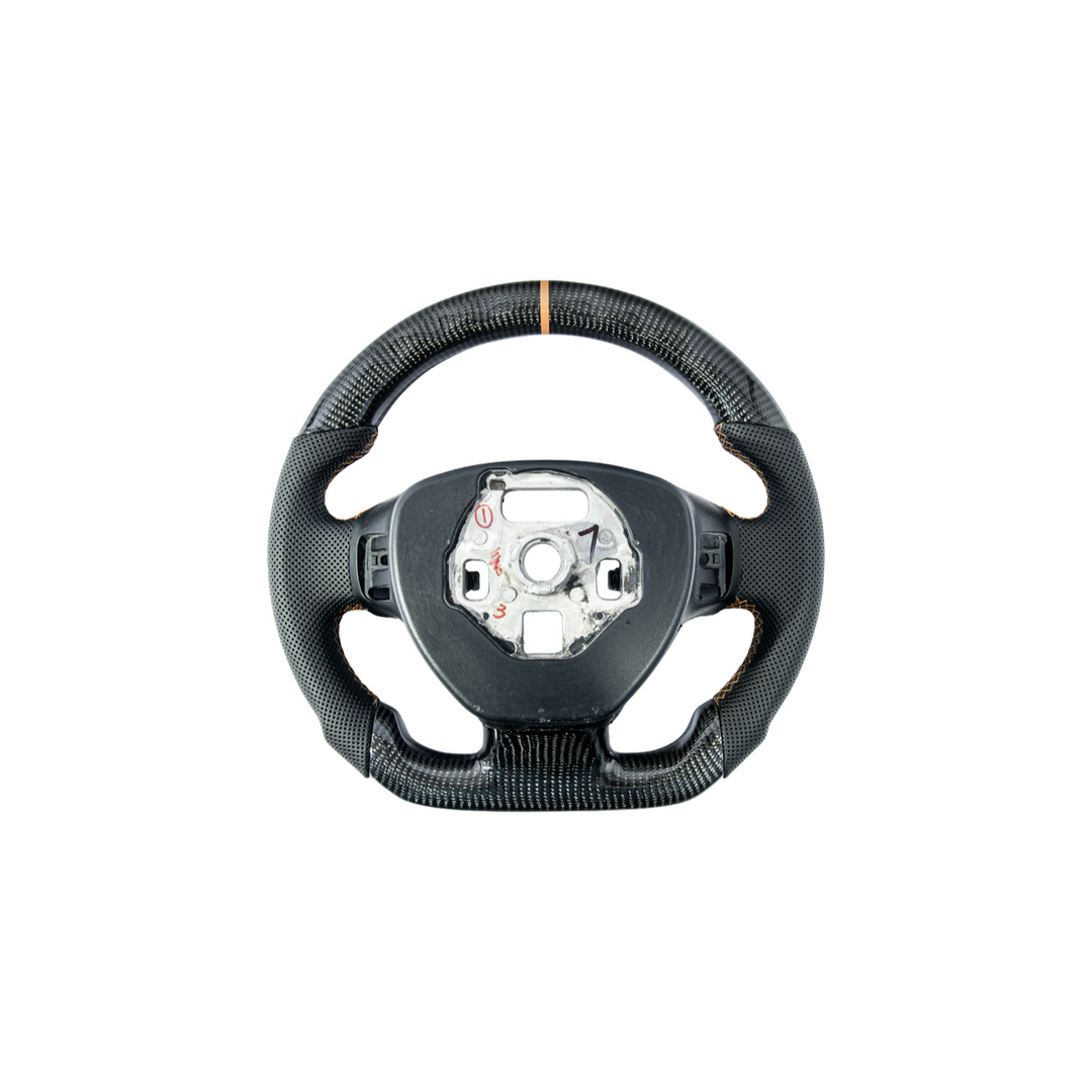 Chevrolet Corvette C7 Black Leather Orange Stitching Carbon Fiber Steering Wheel