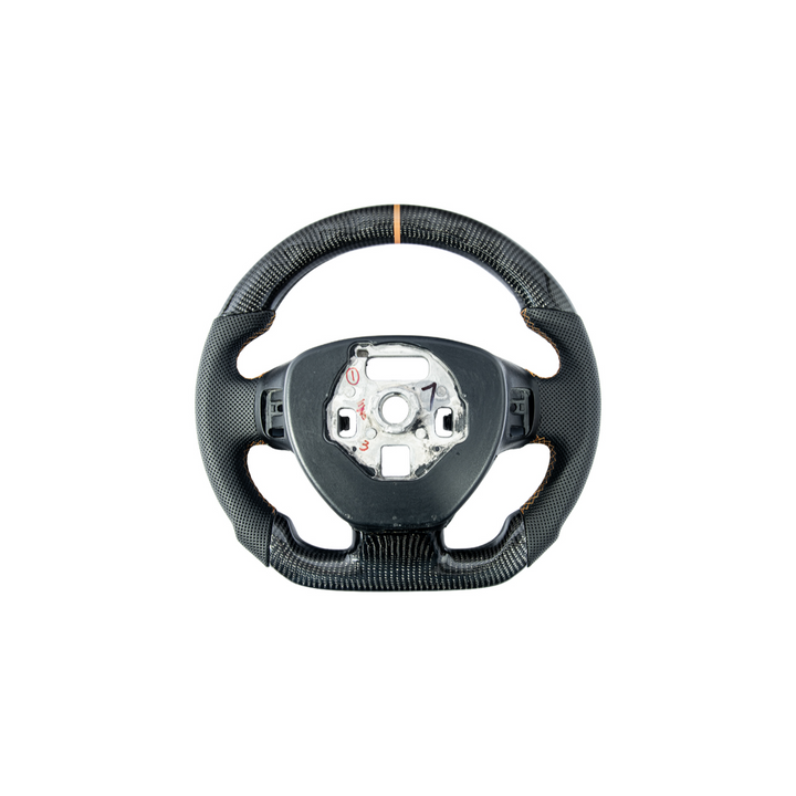 Chevrolet Corvette C7 Black Leather Orange Stitching Carbon Fiber Steering Wheel