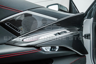 Chevrolet Corvette C8 Carbon Fiber Window Switch Trim & Pillar Panel Cover
