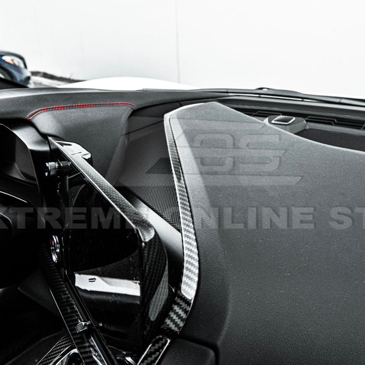 Corvette C8 DRY CARBON FIBER Upper Dash Pad Trim Kit
