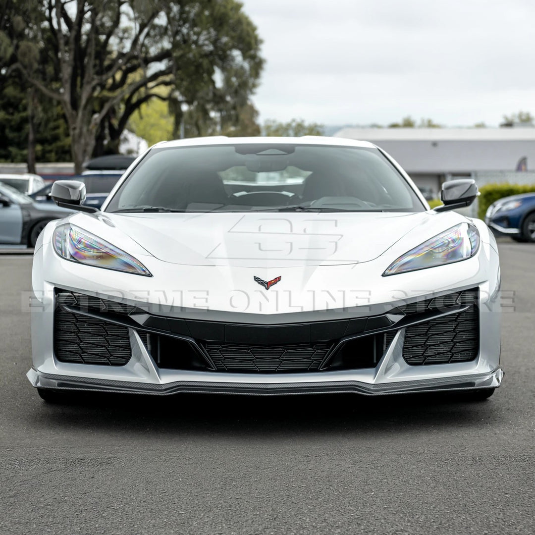 Corvette C8 Z06 / E-Ray DRY CARBON FIBER Front Splitter [Z07 Extended One-Piece Package]