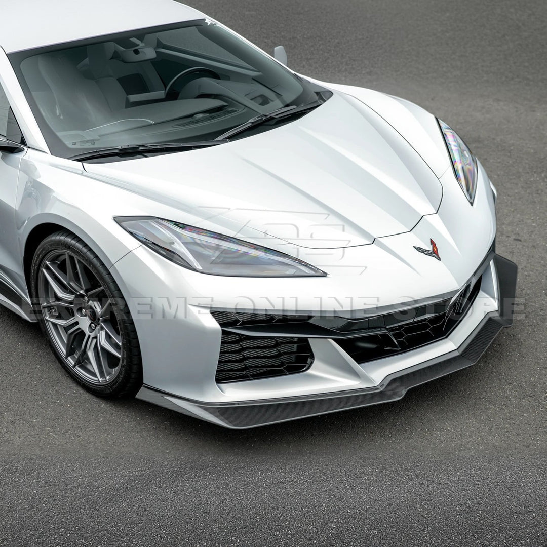 Corvette C8 Z06 / E-Ray DRY CARBON FIBER Front Splitter [Z07 Extended One-Piece Package]