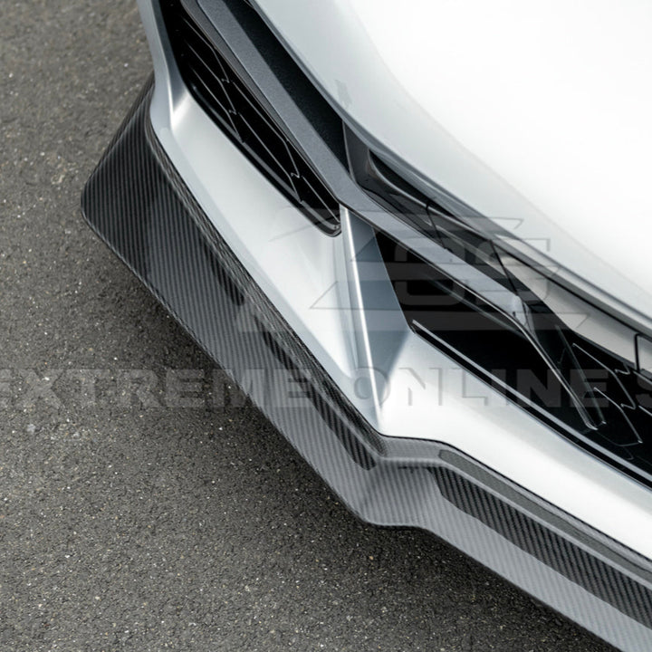 Corvette C8 Z06 / E-Ray DRY CARBON FIBER Front Splitter [Z07 Extended One-Piece Package]