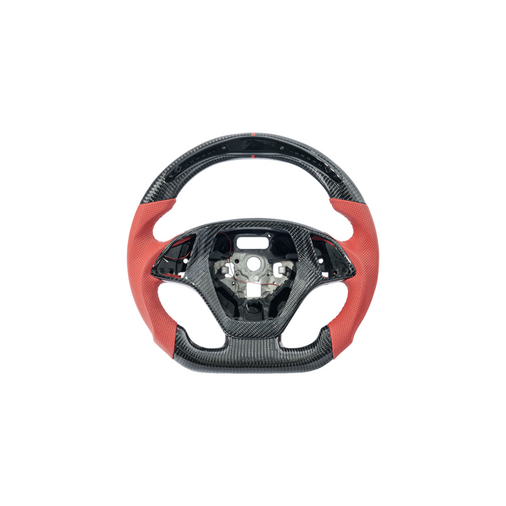Chevrolet Corvette C7 Red Leather Red Stitching LED Carbon Fiber Steering Wheel