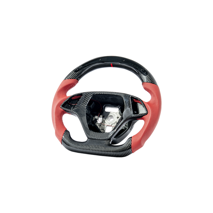 Chevrolet Corvette C7 Red Leather Red Stitching LED Carbon Fiber Steering Wheel