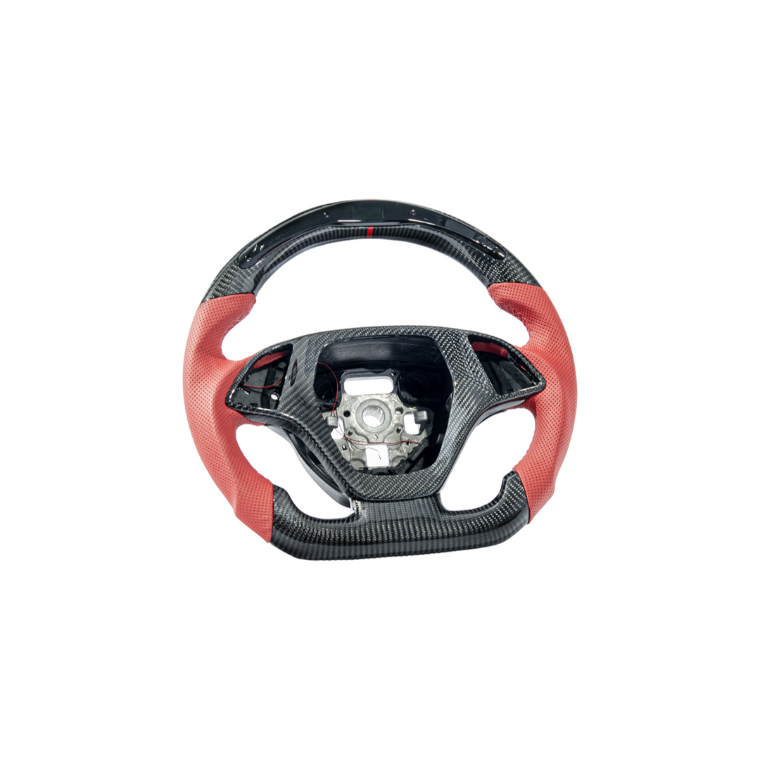 Chevrolet Corvette C7 Red Leather Red Stitching LED Carbon Fiber Steering Wheel