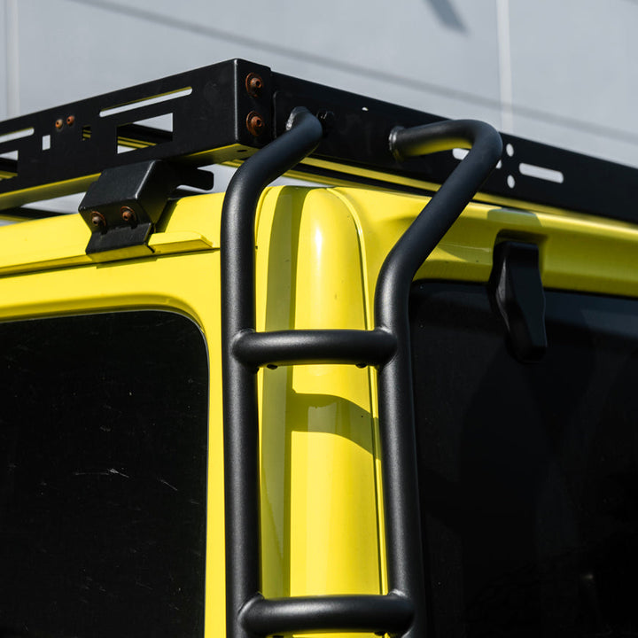 2018-Up Jeep Wrangler | Carbon Steel Black Full-Length Roof Cargo Rack Ladder