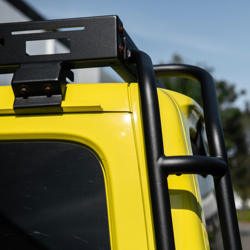 2018-Up Jeep Wrangler | Carbon Steel Black Full-Length Roof Cargo Rack Ladder