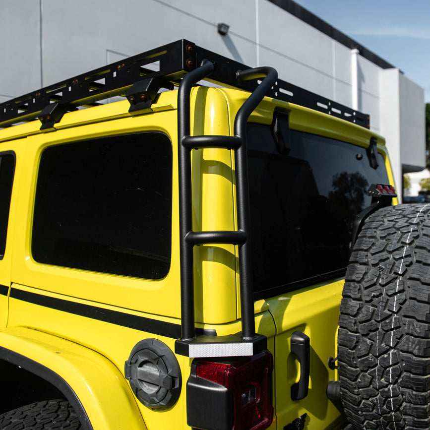 2018-Up Jeep Wrangler JL Carbon Steel Black Roof Rack Side Access Ladder
