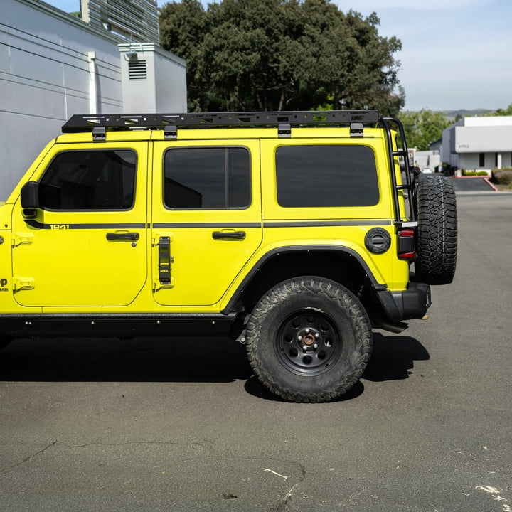 2018-Up Jeep Wrangler JL Carbon Steel Black Roof Rack Side Access Ladder