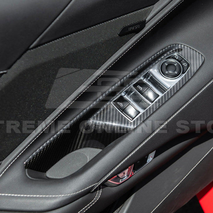Corvette C8 DRY CARBON FIBER Door Window Control Panel Switch Cover